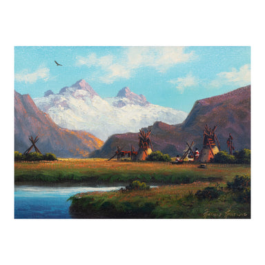 Wyoming Meadow Camp by Heinie Hartwig, Fine Art, Painting, Native American