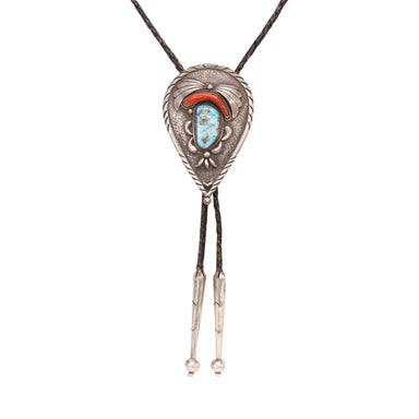 Red Mountain Turquoise Navajo Bolo, Jewelry, Bolo Necktie, Native