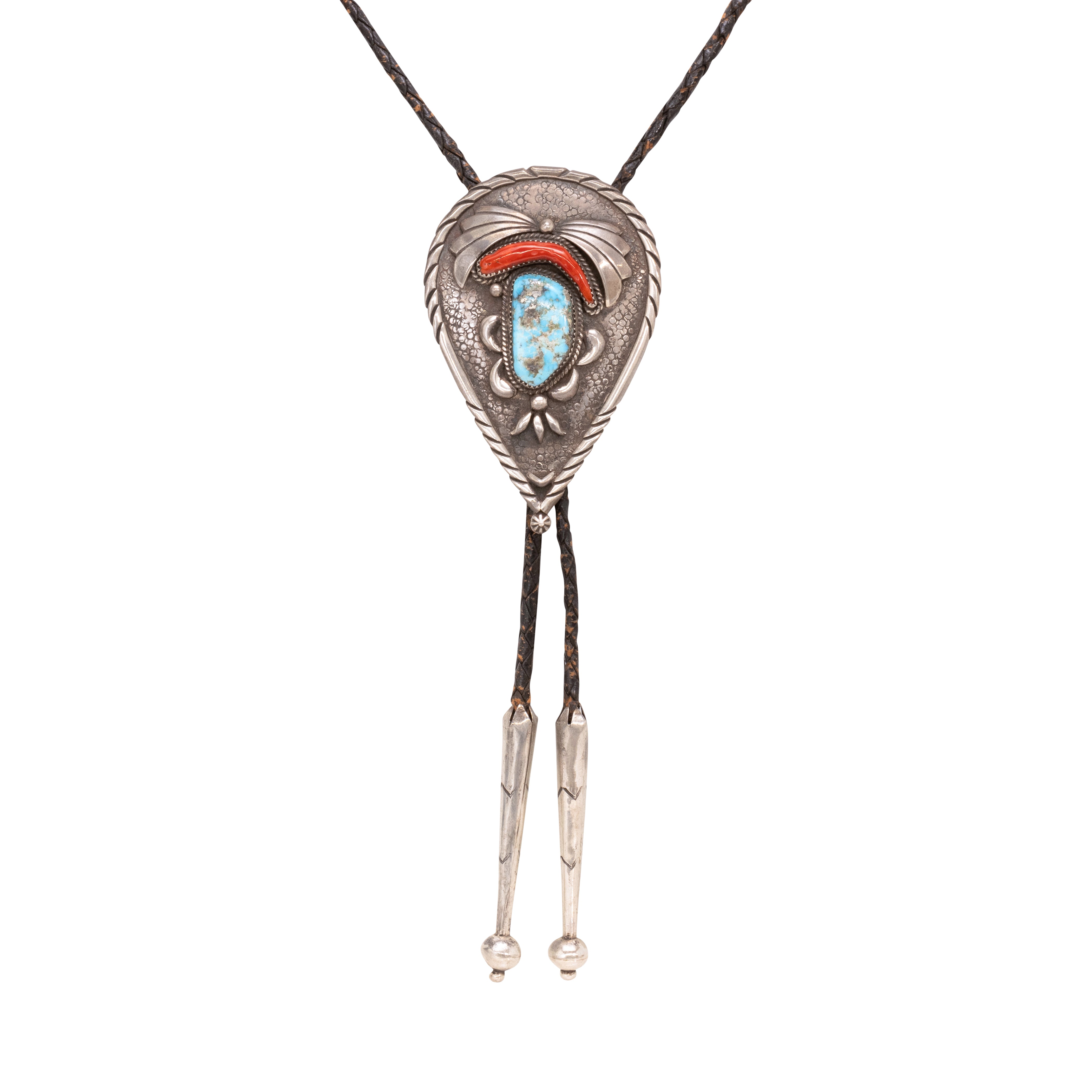 Red Mountain Turquoise Navajo Bolo, Jewelry, Bolo Necktie, Native