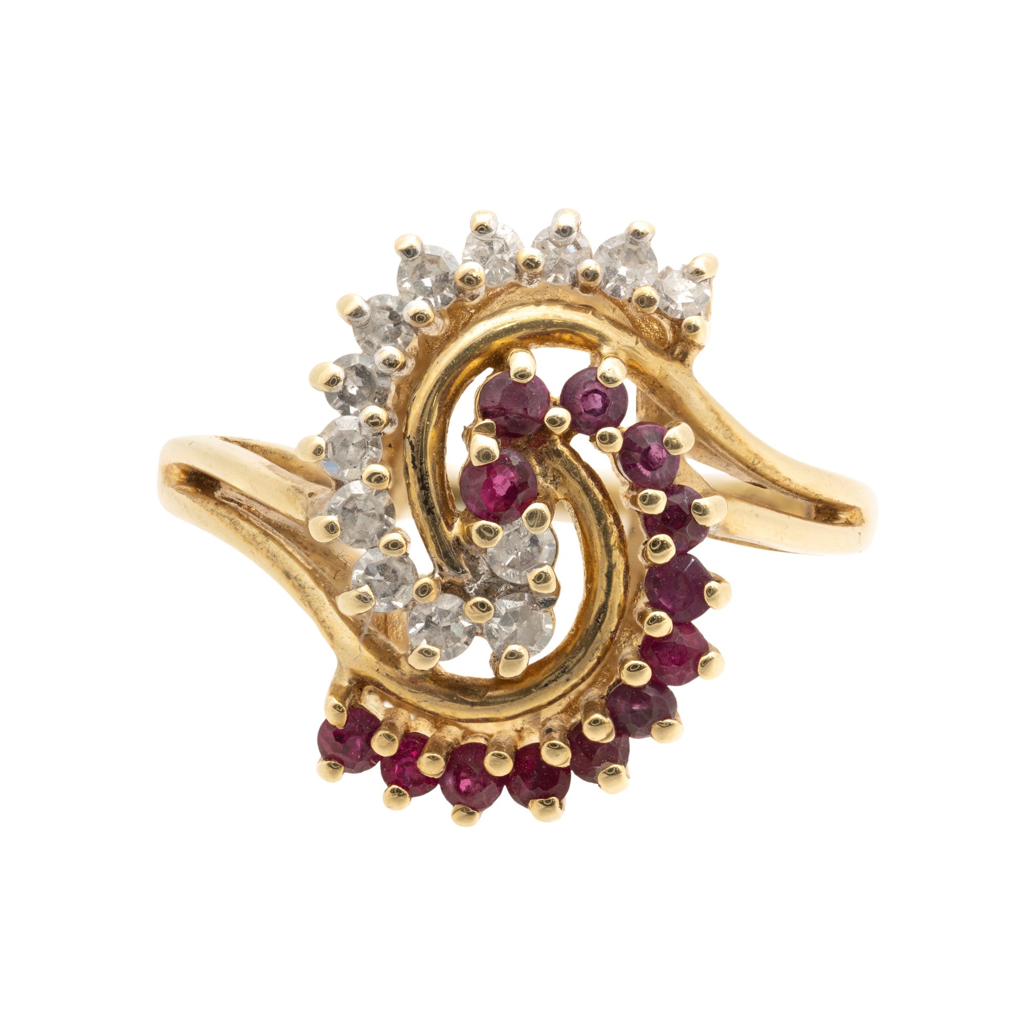 14k Gold Diamond and Ruby Ring