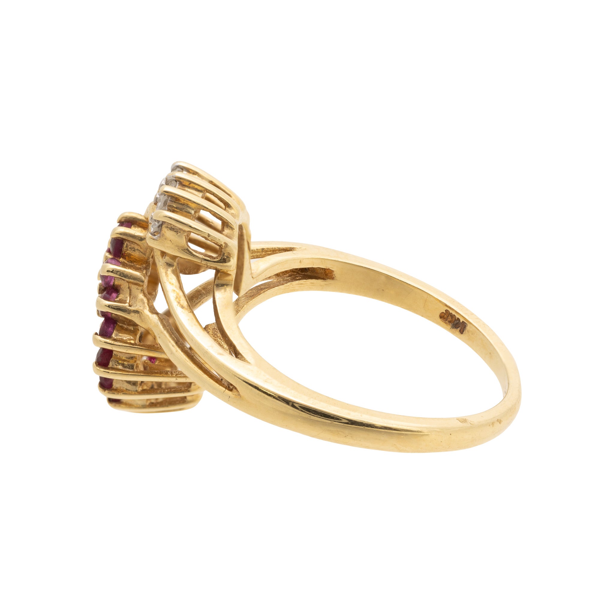 14k Gold Diamond and Ruby Ring