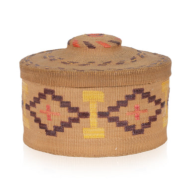 Tlingit Rattle Top Basket, Native, Basketry, Vertical