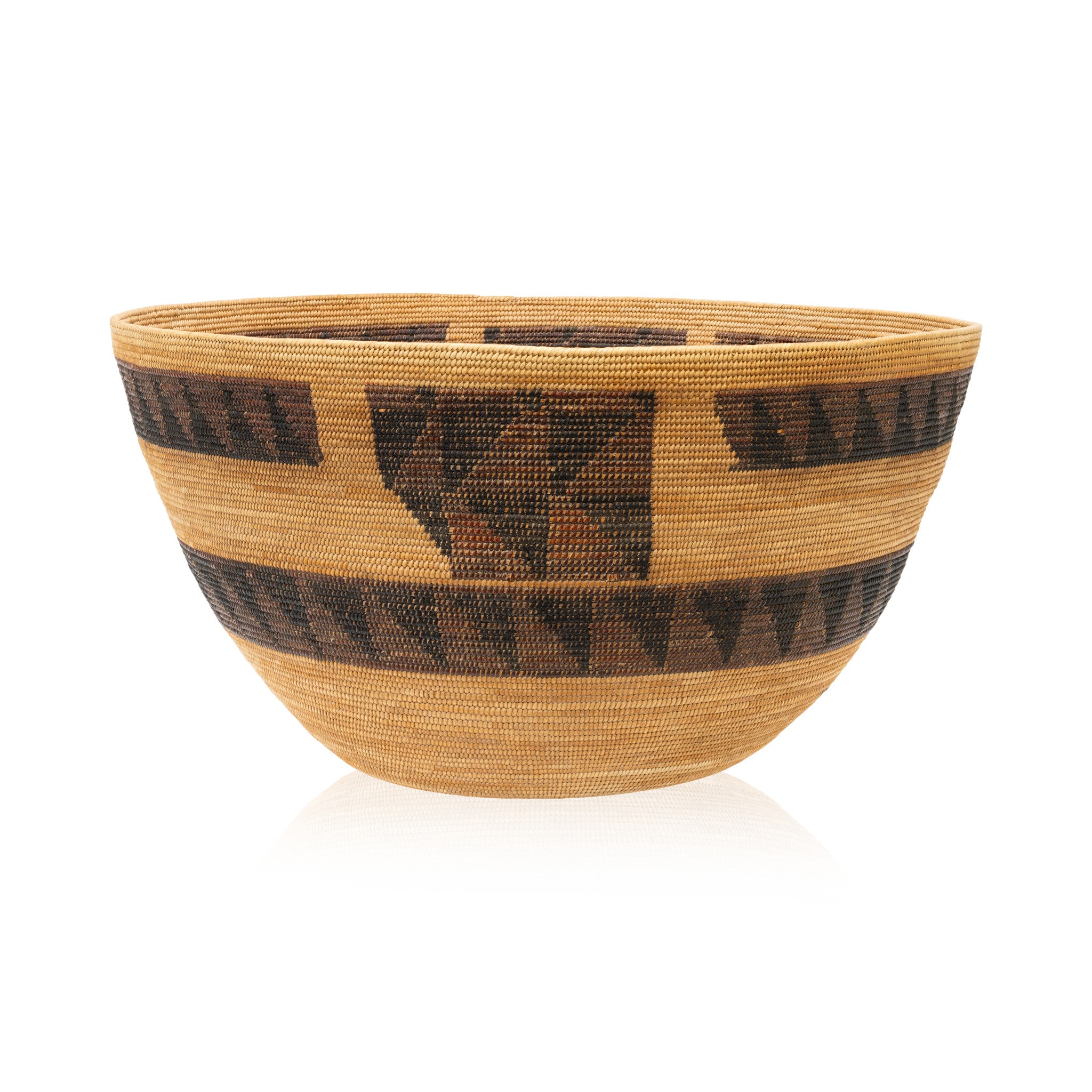 Polychrome Yokut Basket, Native, Basketry, Vertical