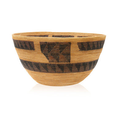 Polychrome Yokut Basket, Native, Basketry, Vertical