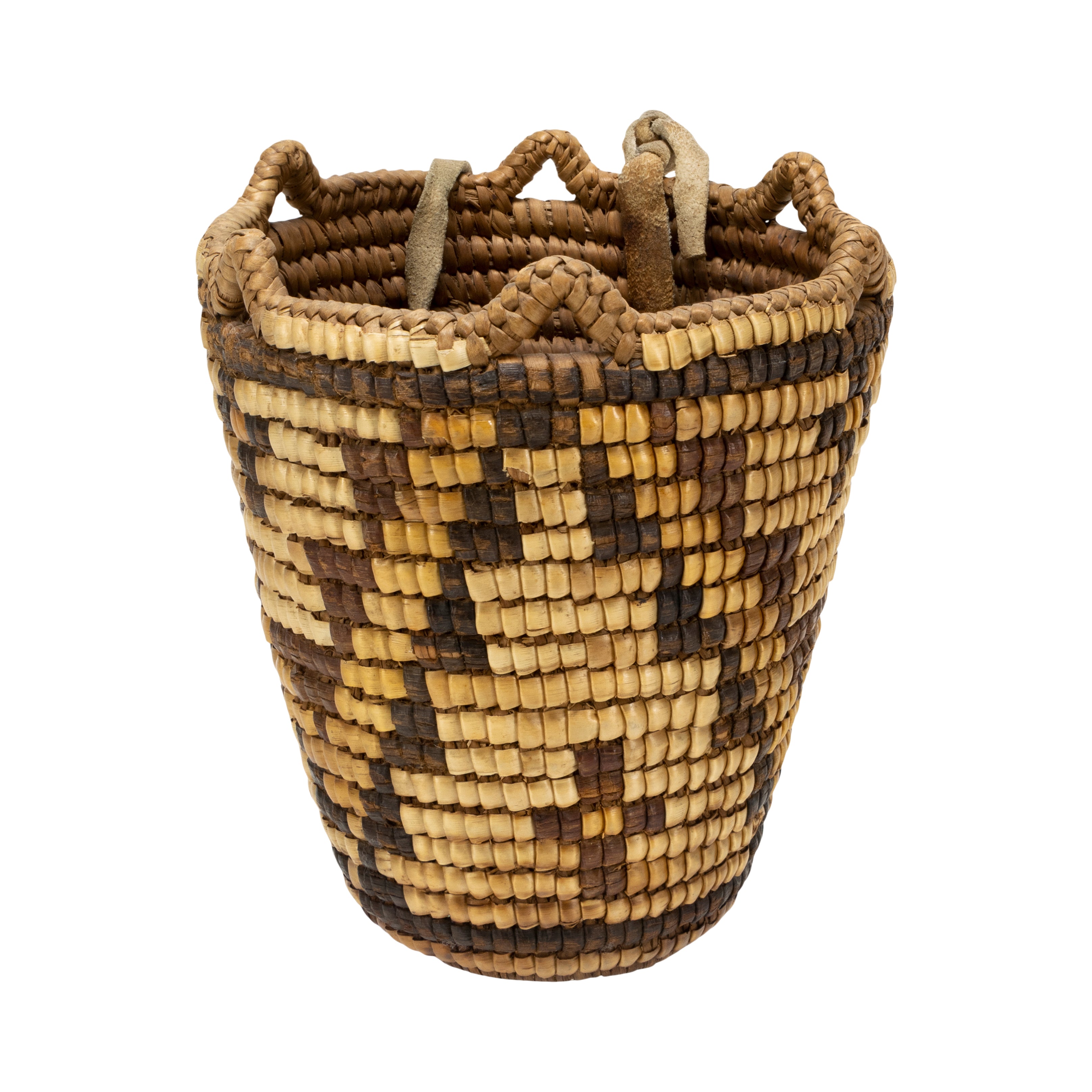 Polychrome Klickitat Basket, Native, Basketry, Vertical