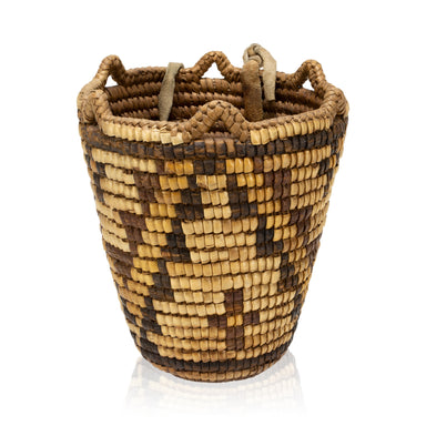 Polychrome Klickitat Basket, Native, Basketry, Vertical