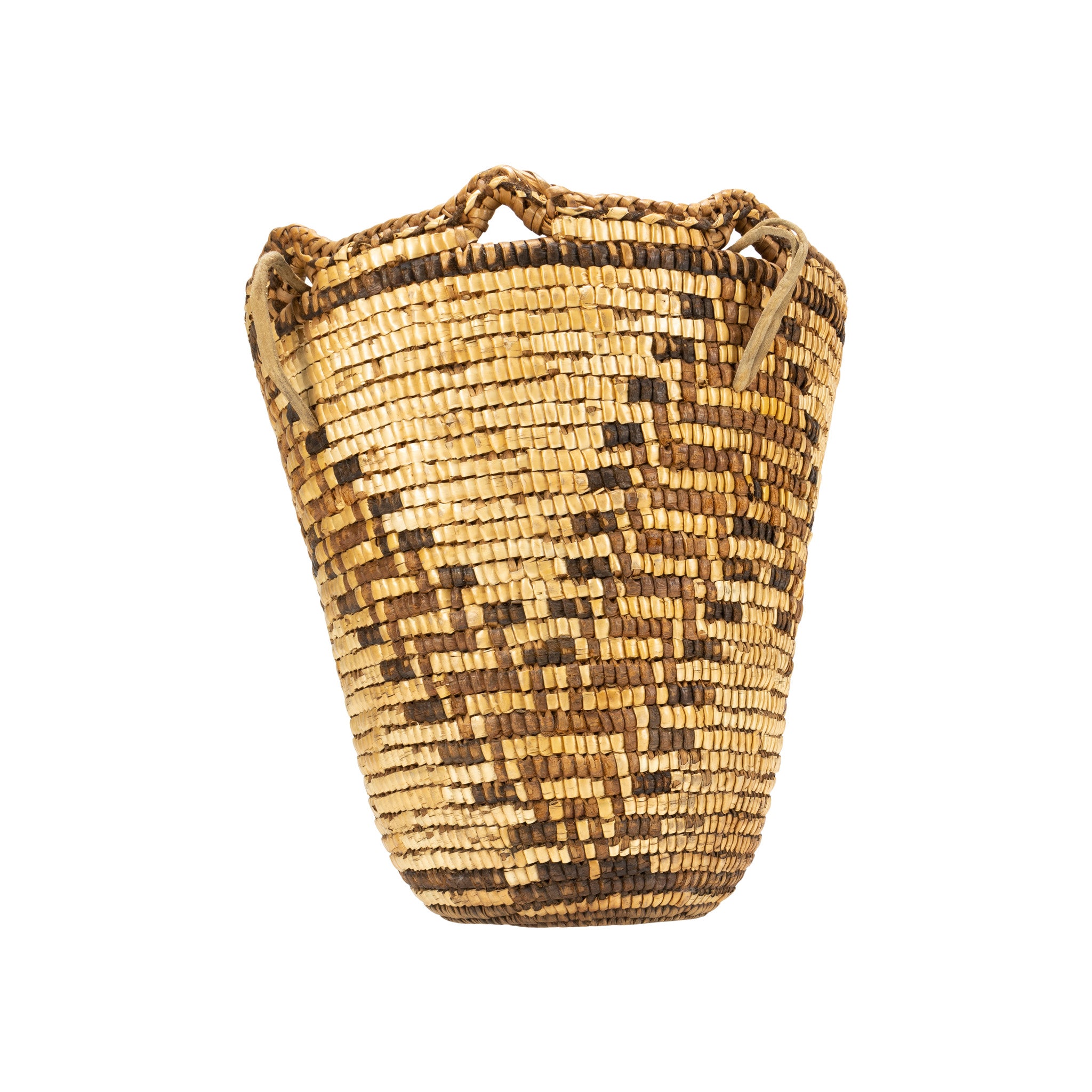 Polychrome Klickitat Basket with Brain Tanned Belt Ties