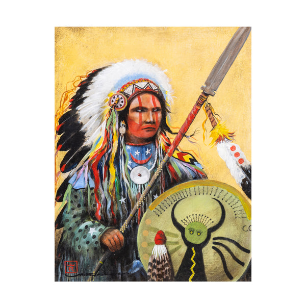 War Paint by Mario Rabago, Fine Art, Painting, Native American