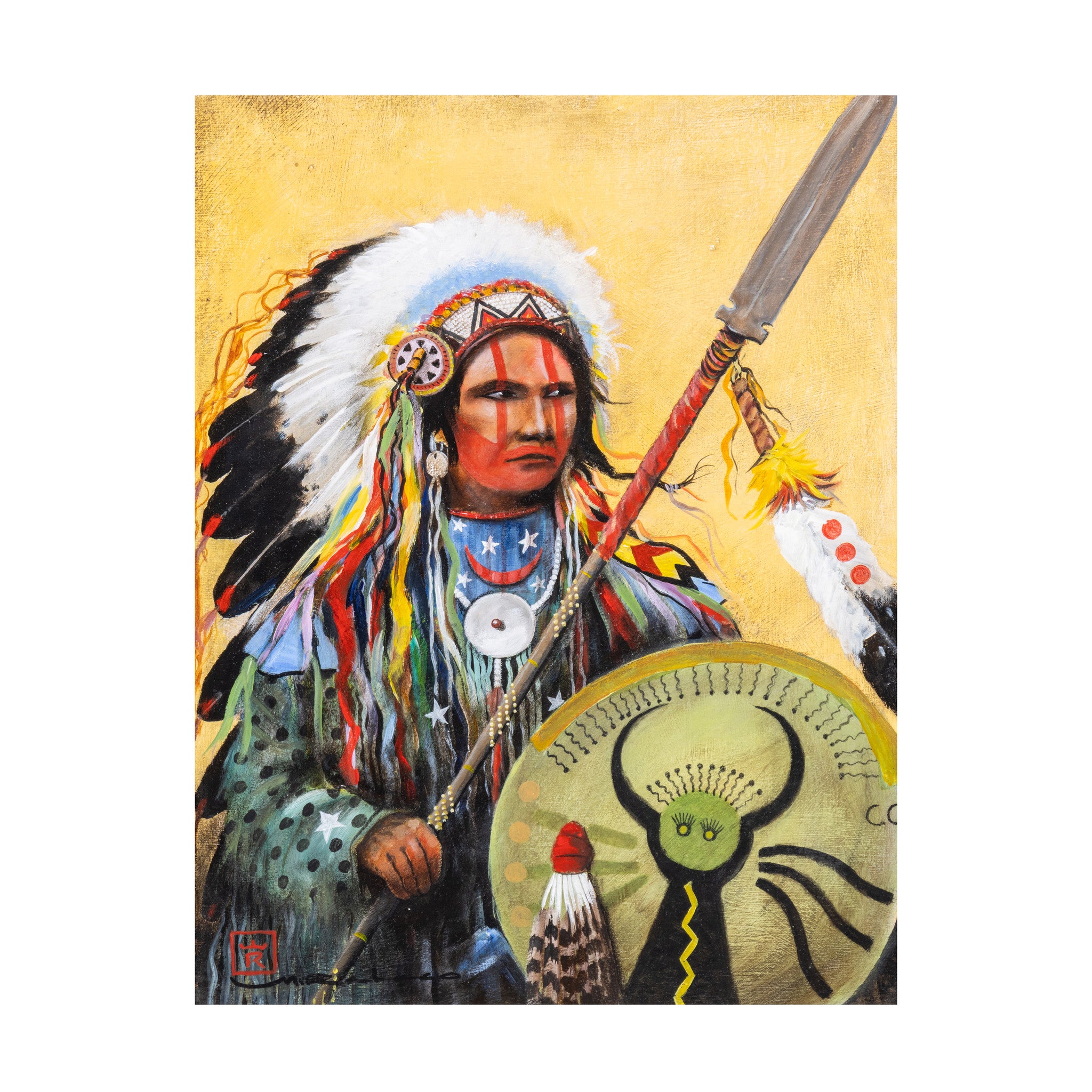 War Paint by Mario Rabago, Fine Art, Painting, Native American