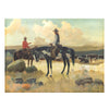 Cowboys with Cattle at Sunset by Charles Damrow, Fine Art, Painting, Western