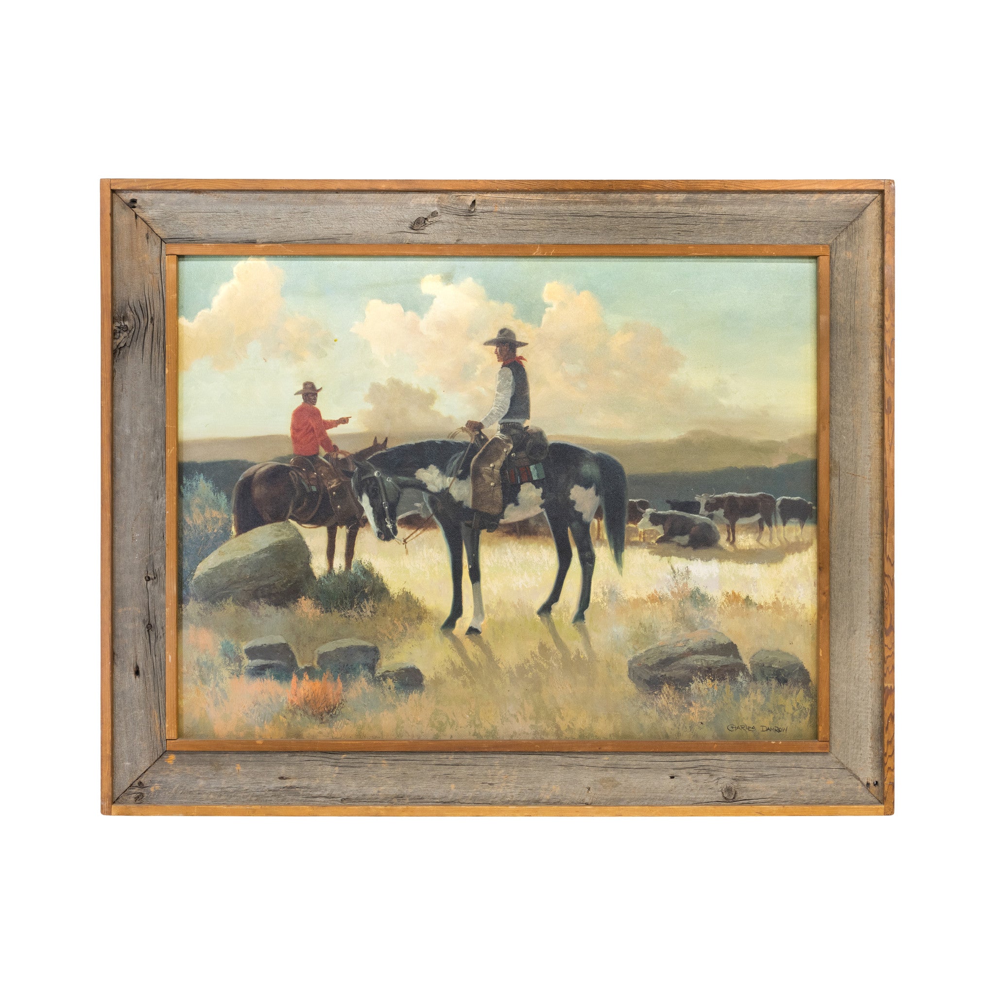 Cowboys with Cattle at Sunset by Charles Damrow