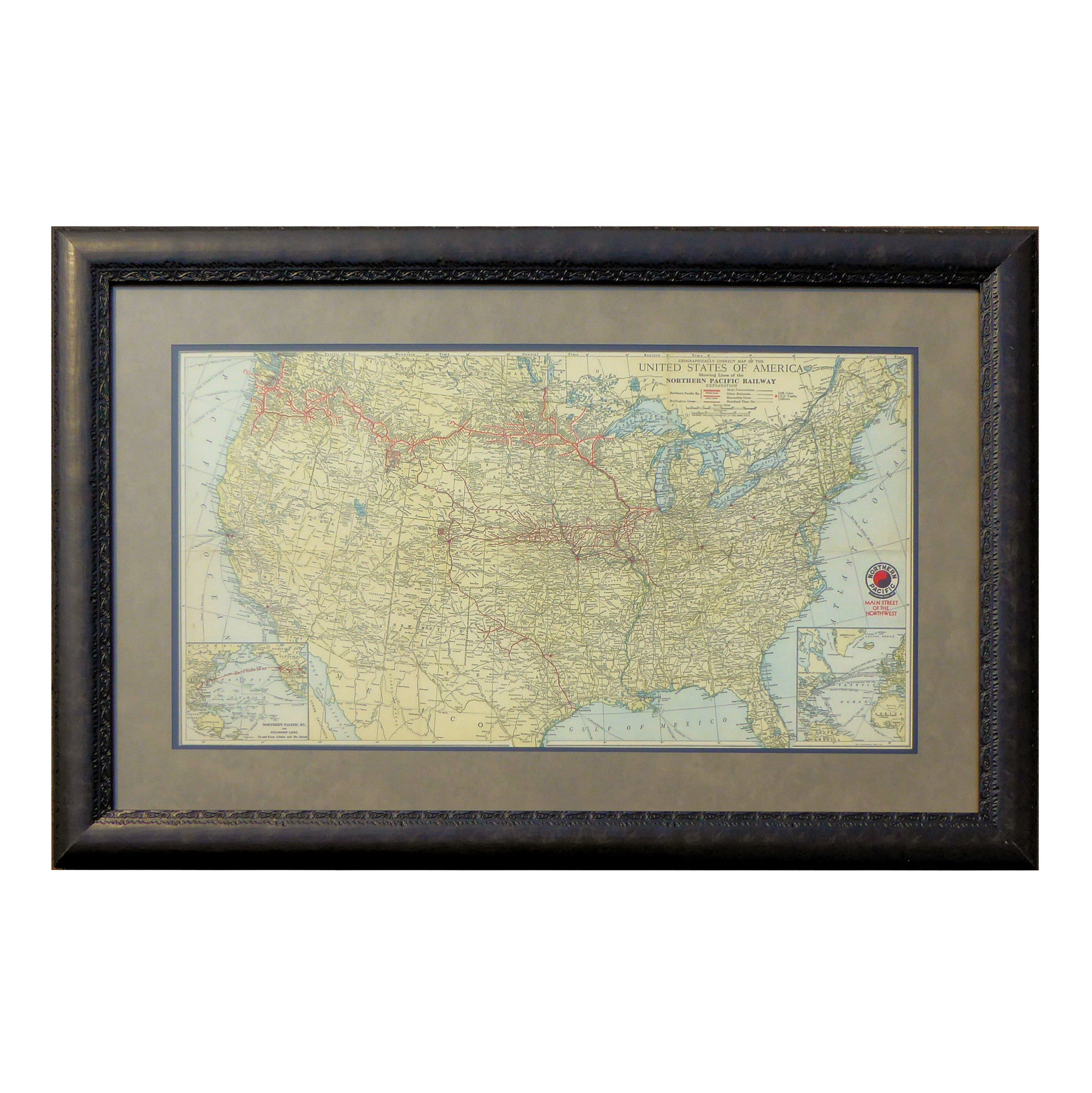 Map of Northern Pacific Railway 1946, Furnishings, Decor, Map