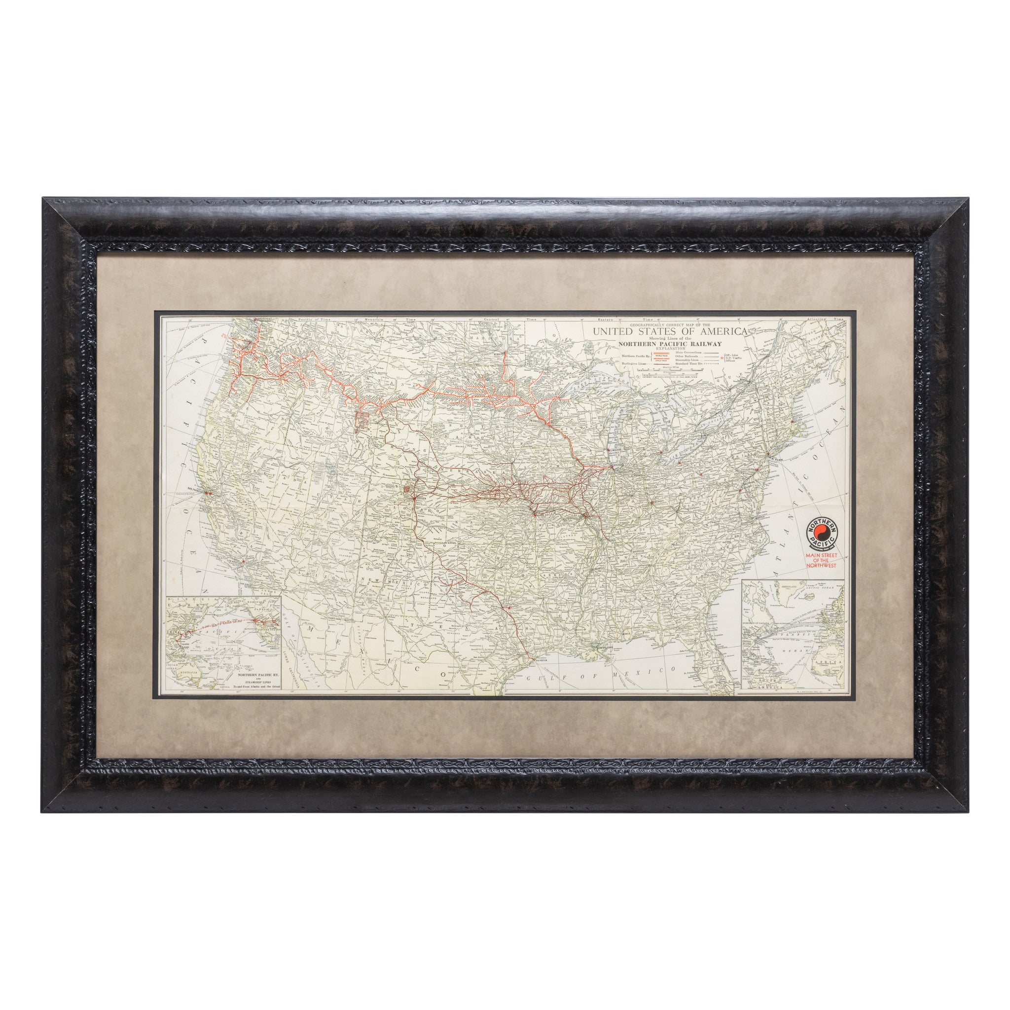 Map of Northern Pacific Railway 1946, Furnishings, Decor, Map