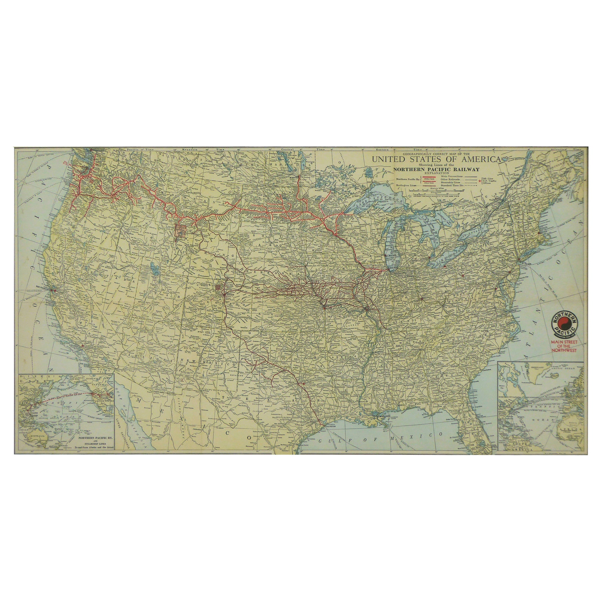 Map of Northern Pacific Railway 1946