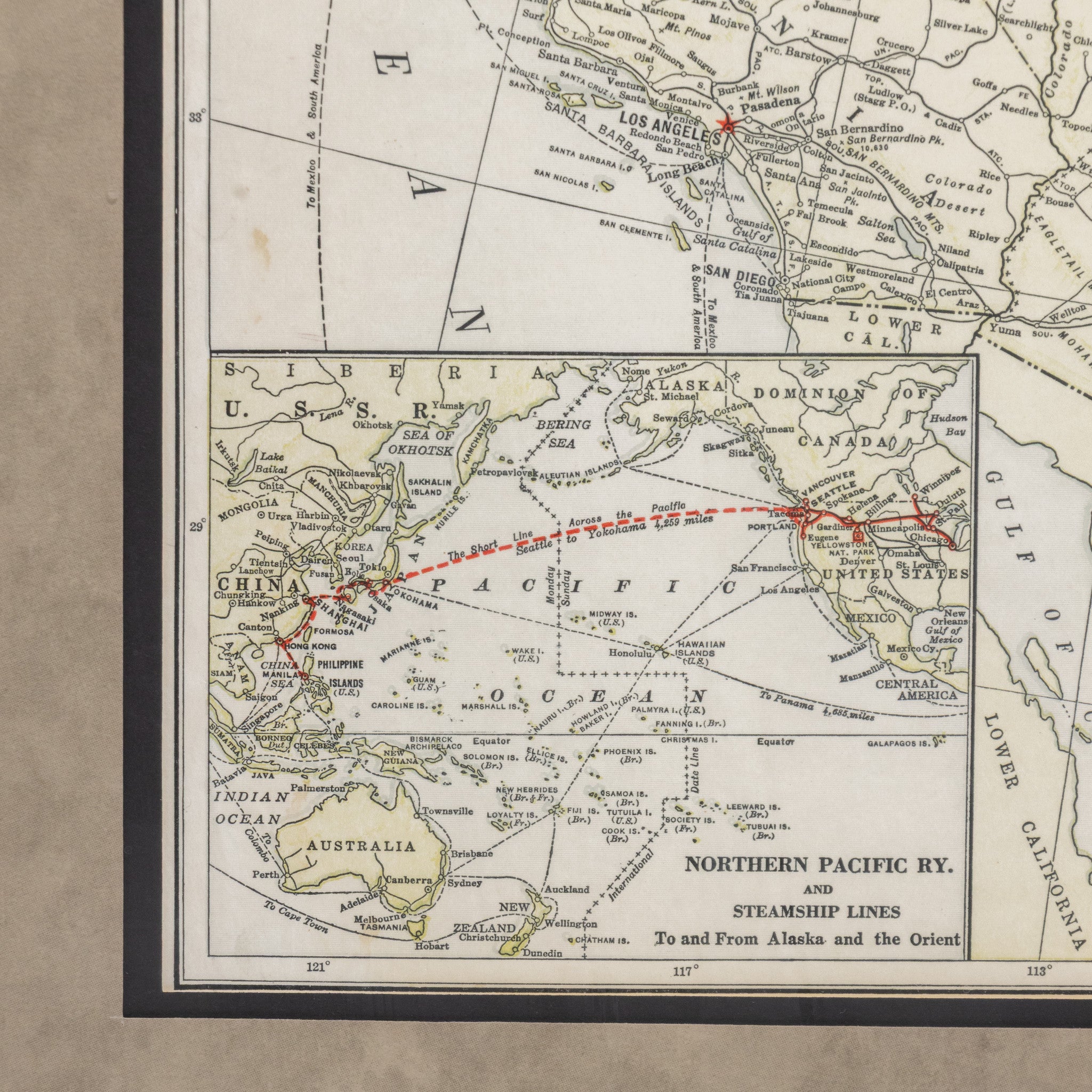 Map of Northern Pacific Railway 1946