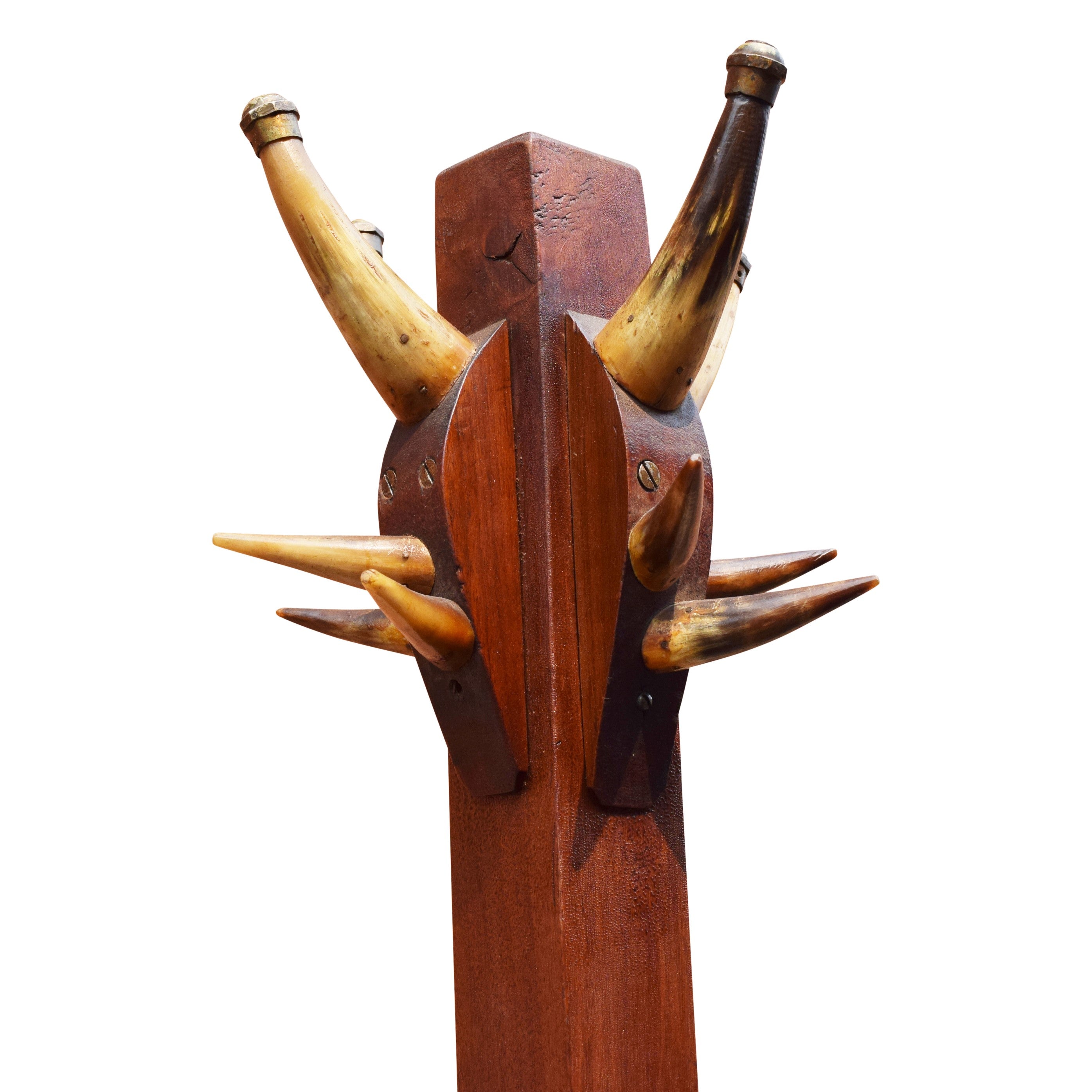 Walnut Hall tree with Horn Tips