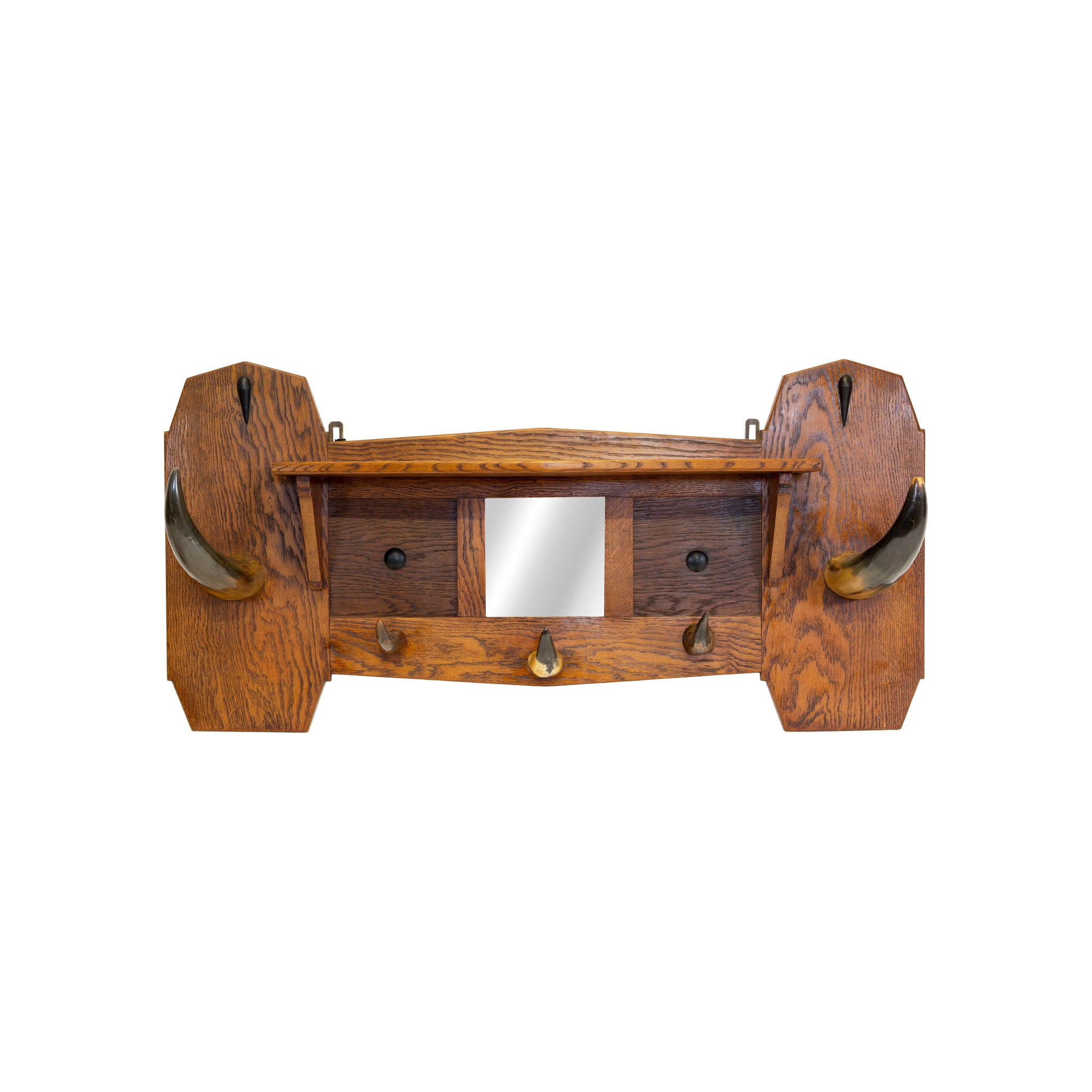 Longhorn Hat Rack with Mirror, Furnishings, Furniture, Hat Rack