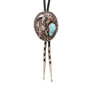 Navajo Grizzly Bear Bolo, Jewelry, Bolo Necktie, Native