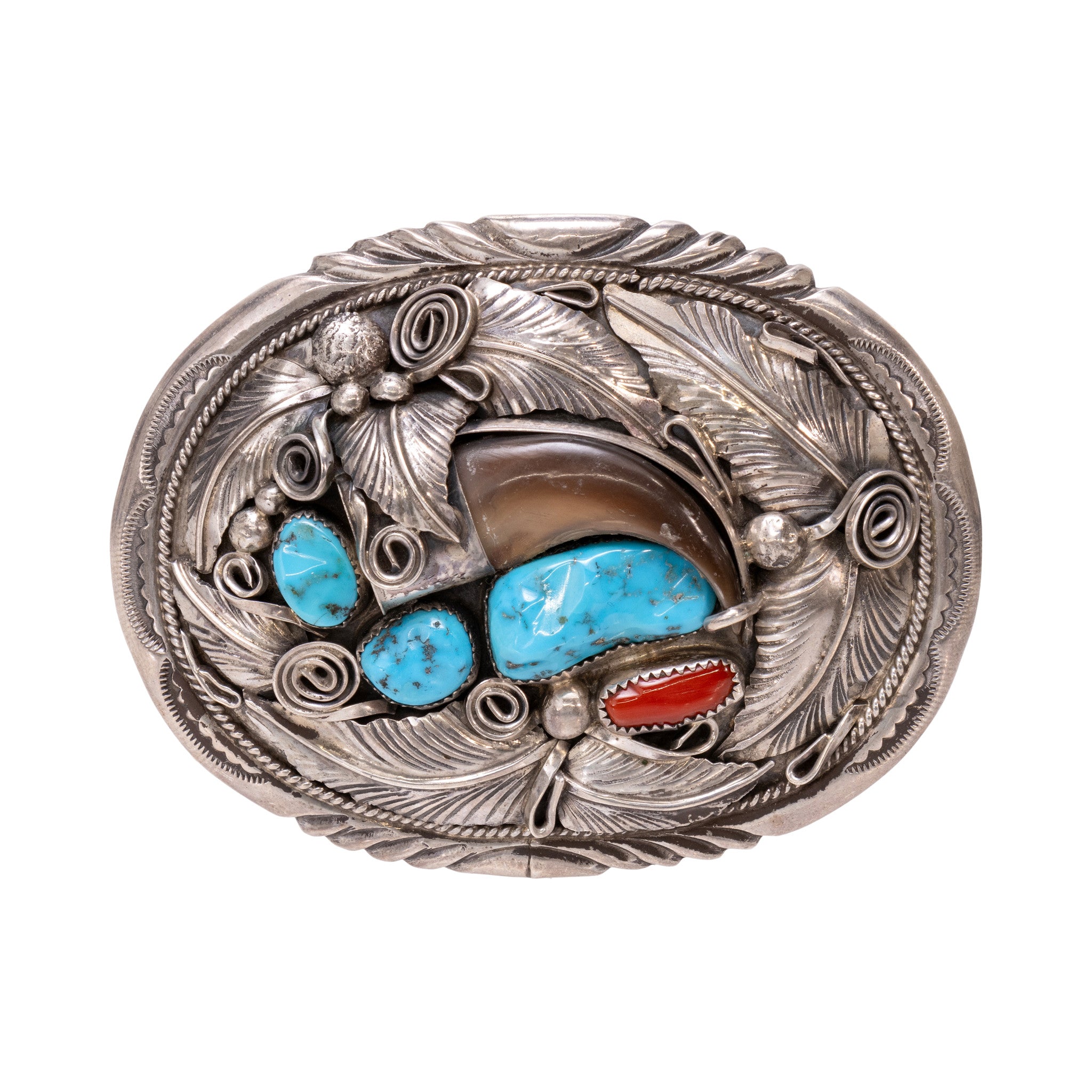 Navajo Bear Claw Buckle, Jewelry, Buckle, Native