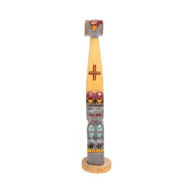 Miniature Northwest Style Coast Cedar Totem, Native, Carving, Totem Pole