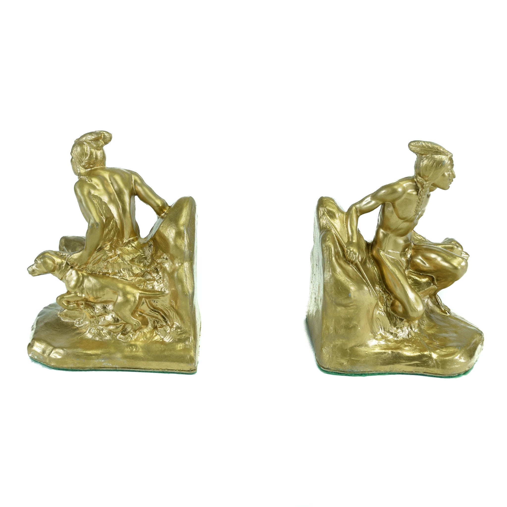 Indian Scout with Dog Bookends