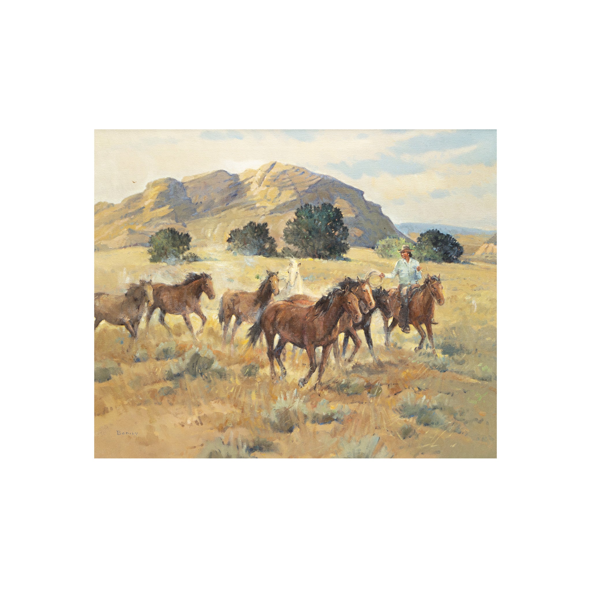 "Bringing up the Remuda" by Sheryl Bodily, Fine Art, Painting, Western