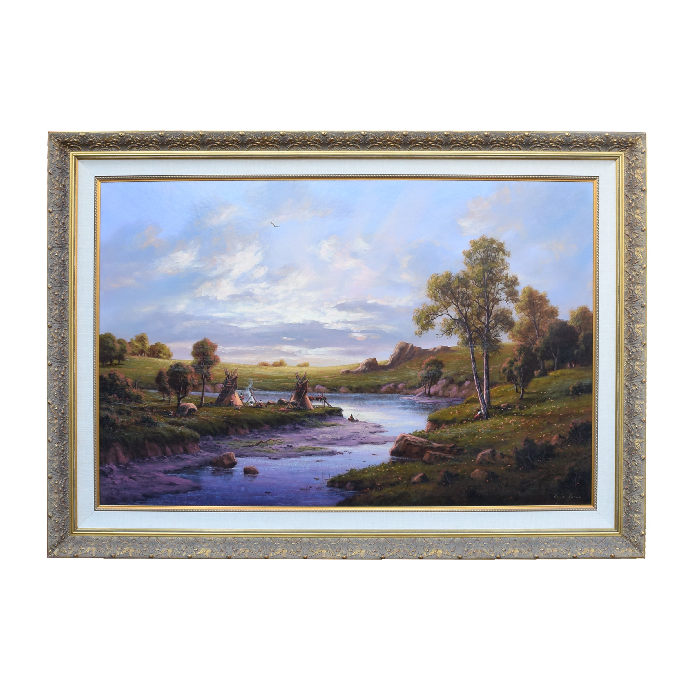 A Sunset at the River Camp by Heinie Hartwig