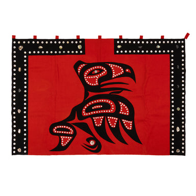 Northwest Coast Raven Button Blanket, Native, Garment, Robe