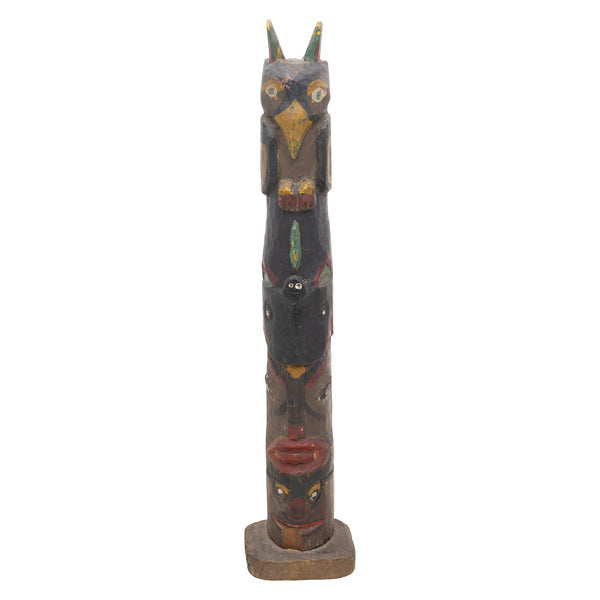 Coast Salish Model Totem, Native, Carving, Totem Pole