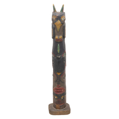 Coast Salish Model Totem, Native, Carving, Totem Pole