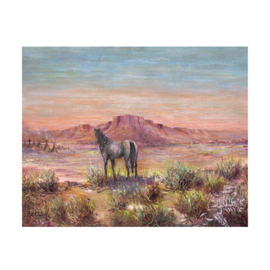 Native Village Under The Butte by Tom Balazs, Fine Art, Painting, Native American