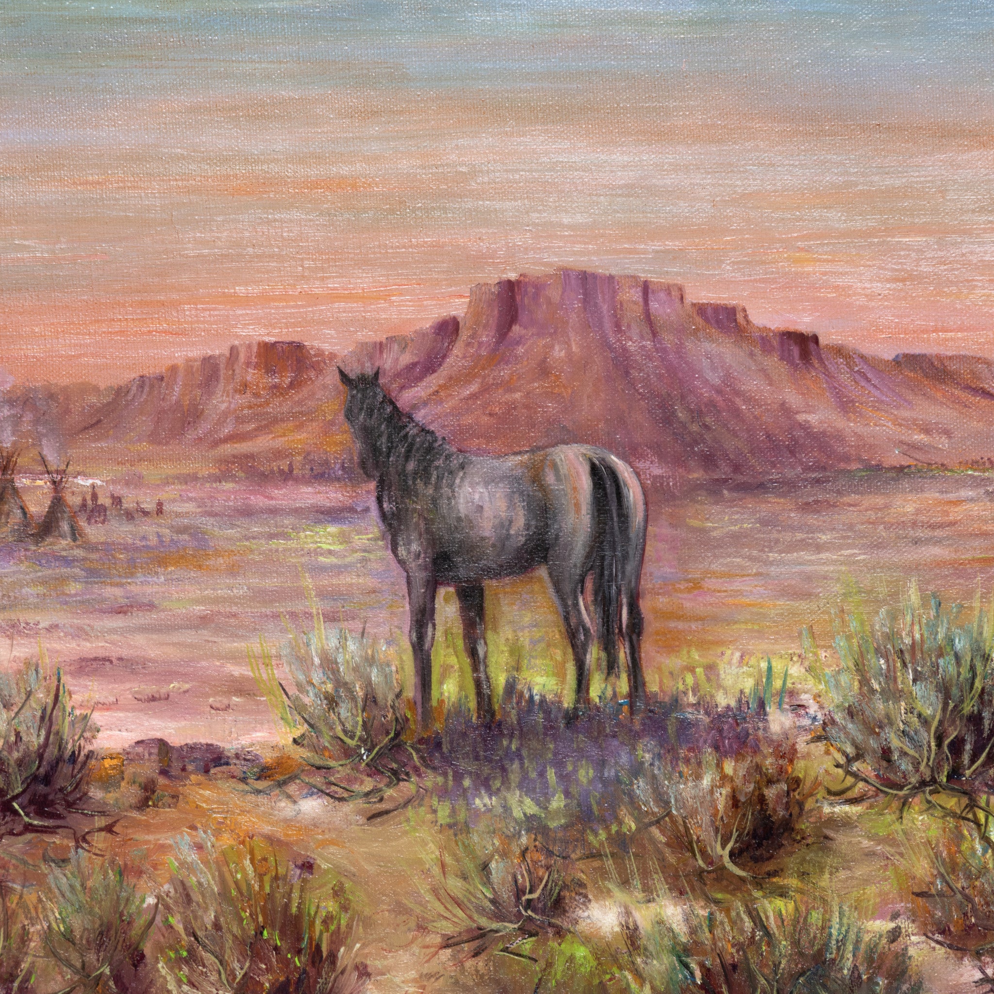 Native Village Under The Butte by Tom Balazs