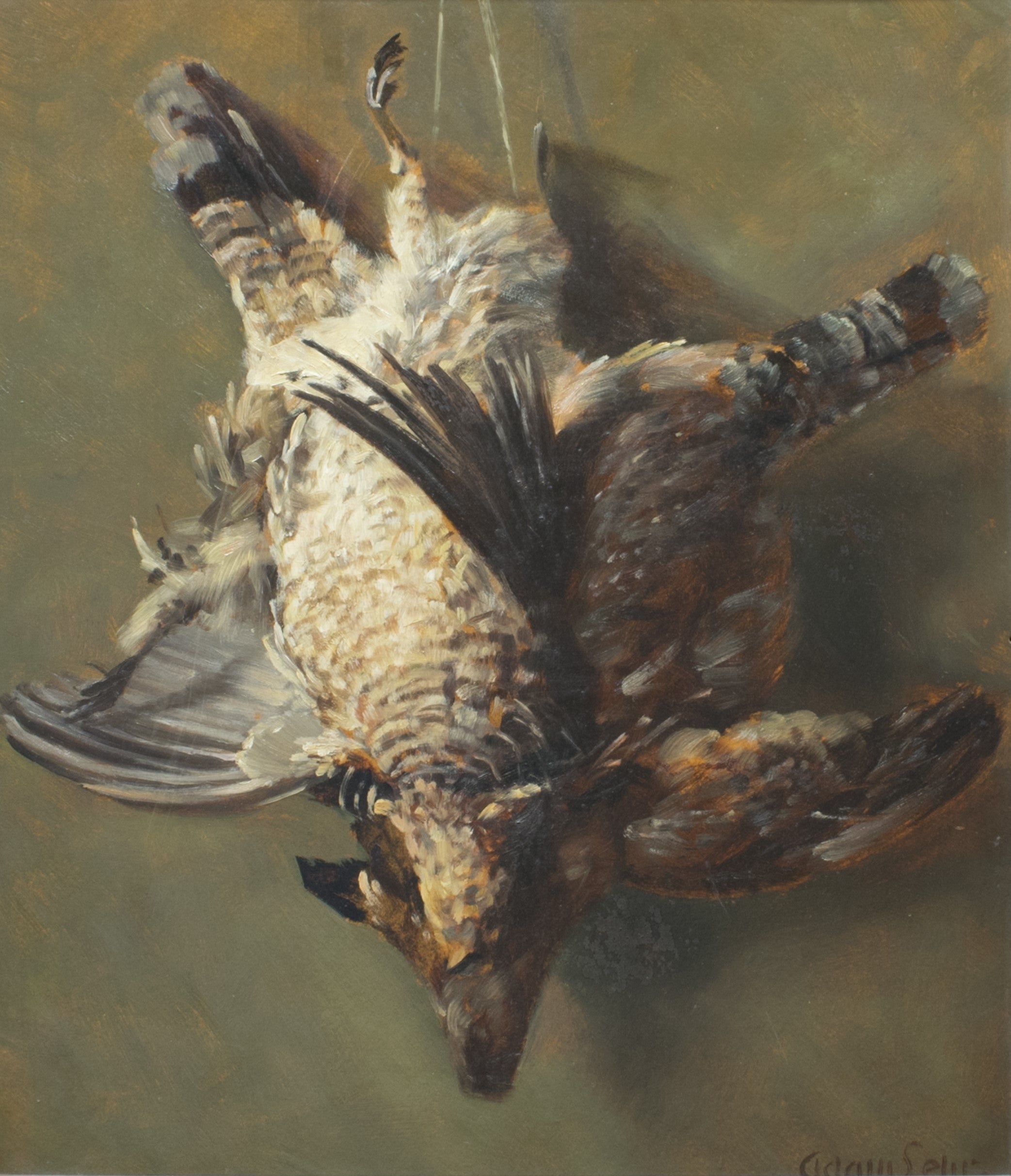 Hanging Ruffs by Adam Lehr, Fine Art, Painting, Wildlife