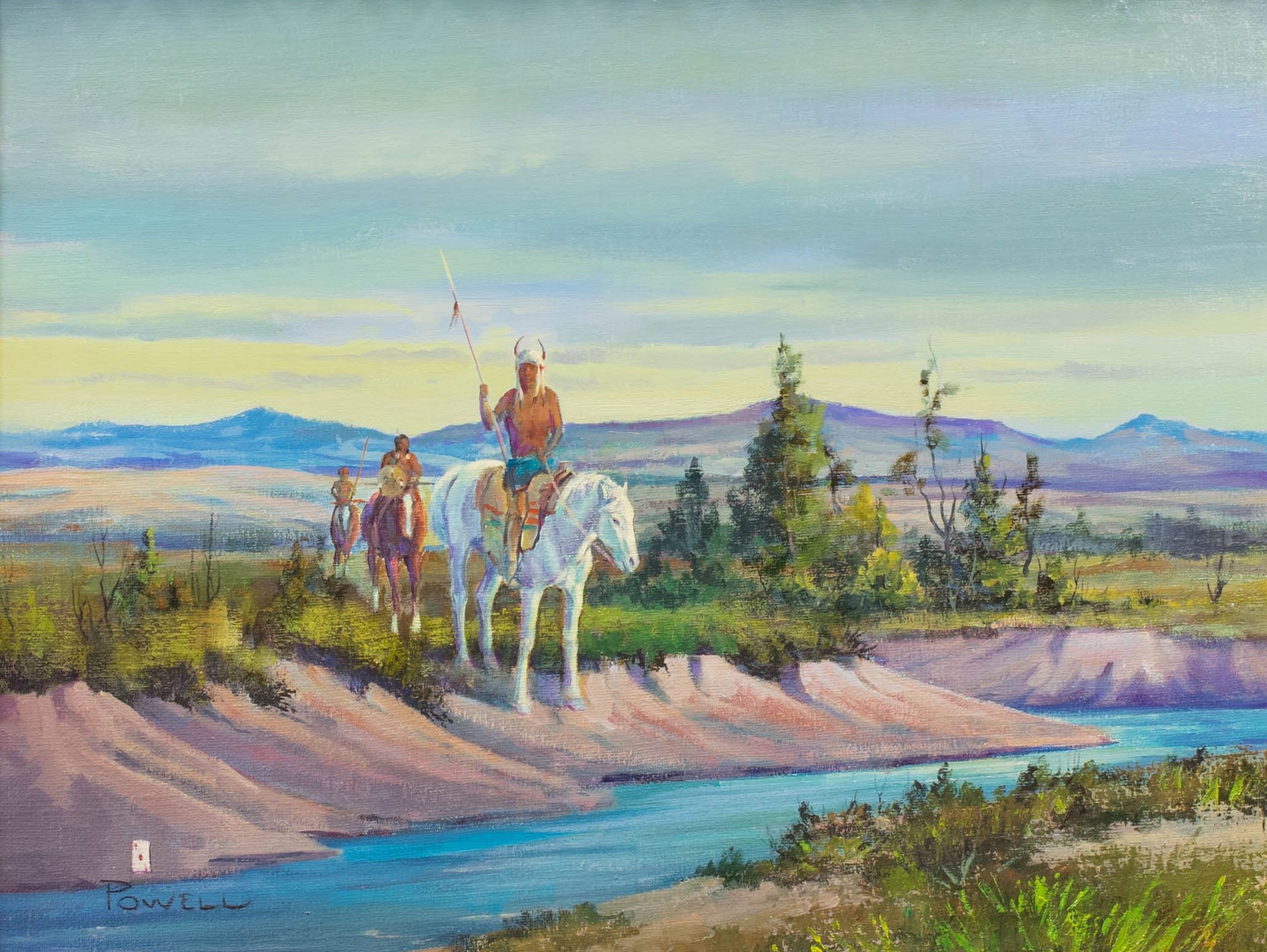 "Blackfeet Patrol" by Ace Powell, Fine Art, Painting, Native American