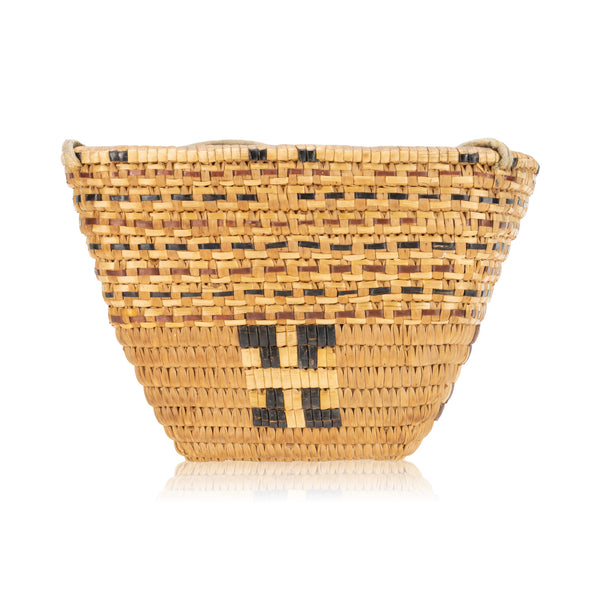 Lillooet Coiled Basket, Native, Basketry, Vertical
