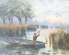 Duck Hunter in a Boat, Fine Art, Painting, Sporting