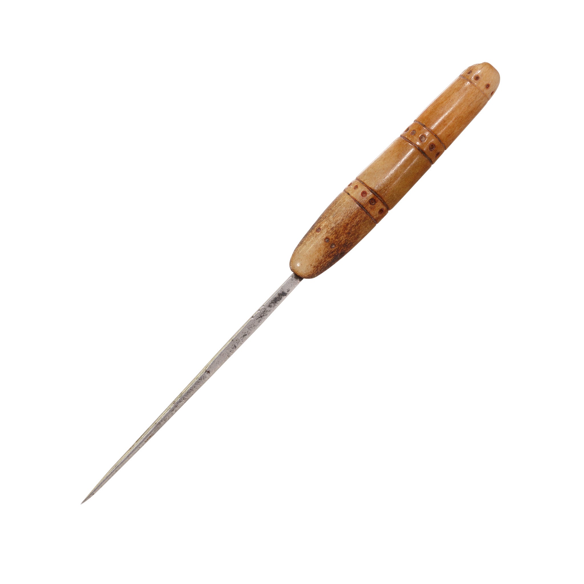 Northern Plains Steel Point Awl, Native, Stone and Tools, Bone