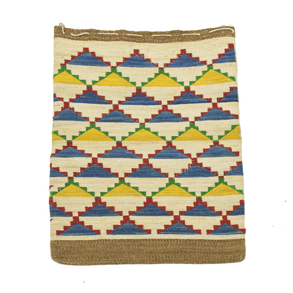 Nez Perce Dyed Corn Husk Bag, Native, Basketry, Corn Husk