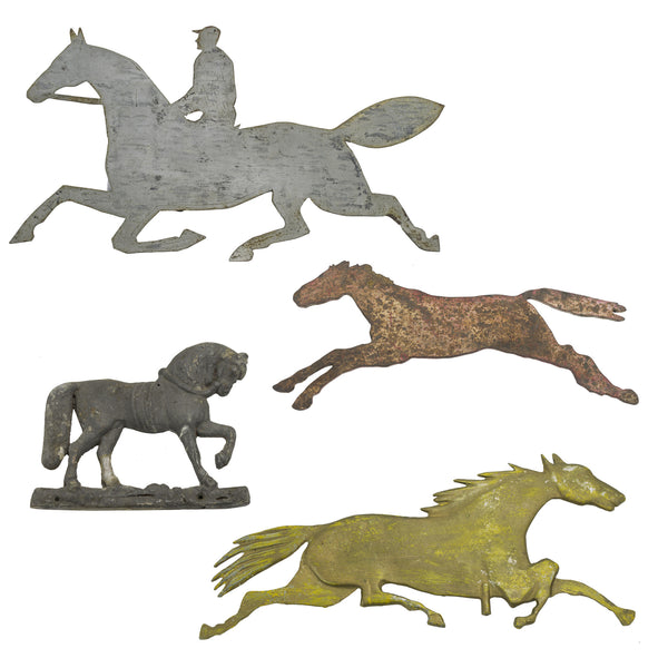 Collection of Four Horse Cutouts, Furnishings, Decor, Weather Vane