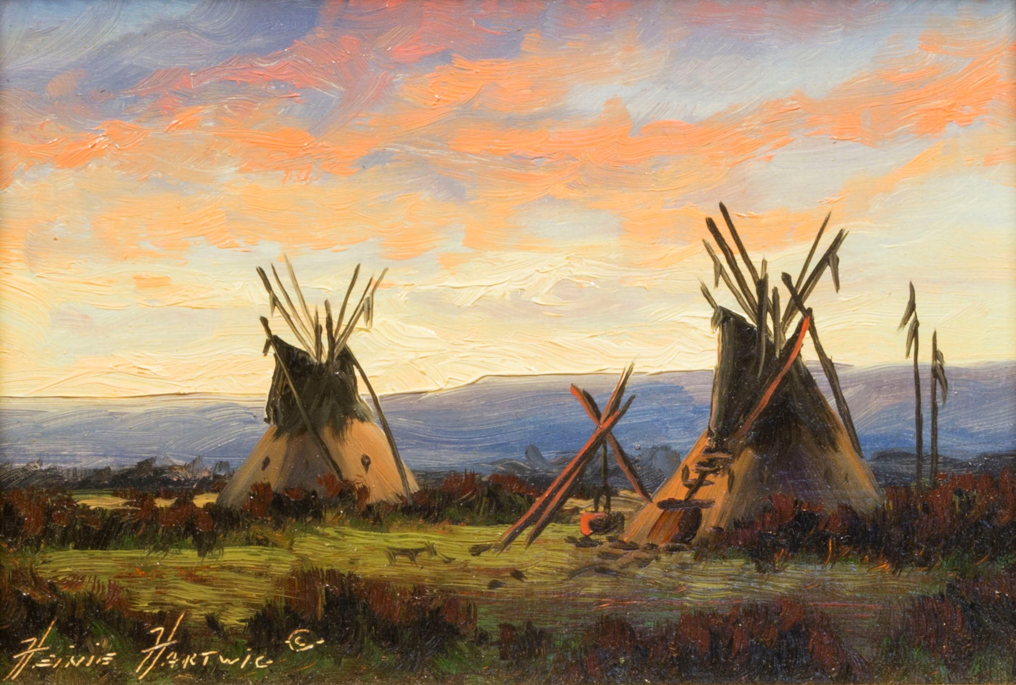 Sunset, Fine Art, Painting, Native American