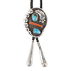 Bisbee Turquoise and Coral Bolo, Jewelry, Bolo Necktie, Native