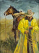 "The Yellow Slicker" by Newman Myrah, Fine Art, Painting, Western