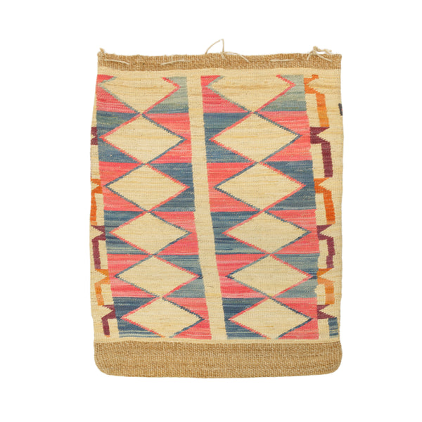 Nez Perce Dyed Corn Husk Bag, Native, Basketry, Corn Husk