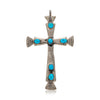 Sleeping Beauty Turquoise Cross Pendant, Jewelry, Necklace, Native