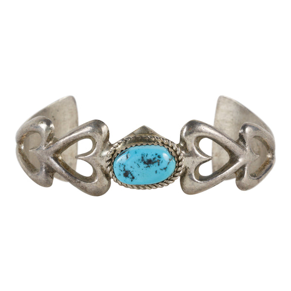 Turquoise and Hearts Bracelet, Jewelry, Bracelet, Native