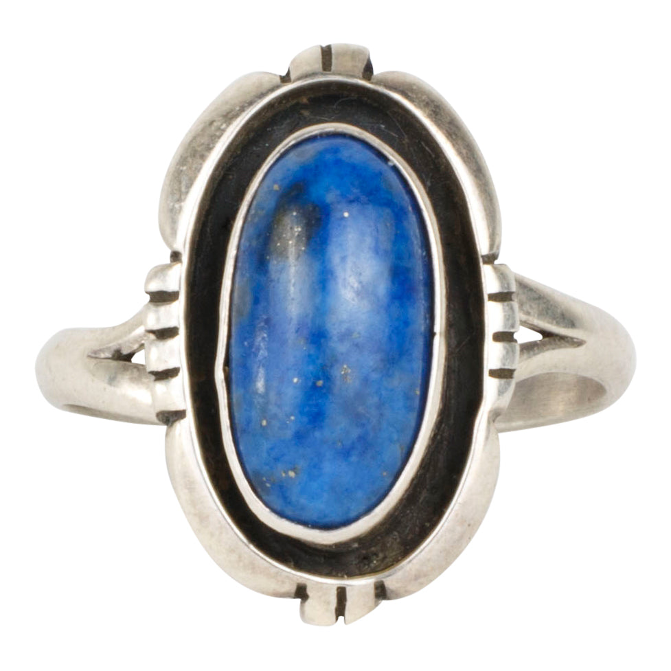 Navajo Lapis and Silver Ring, Jewelry, Ring, Native