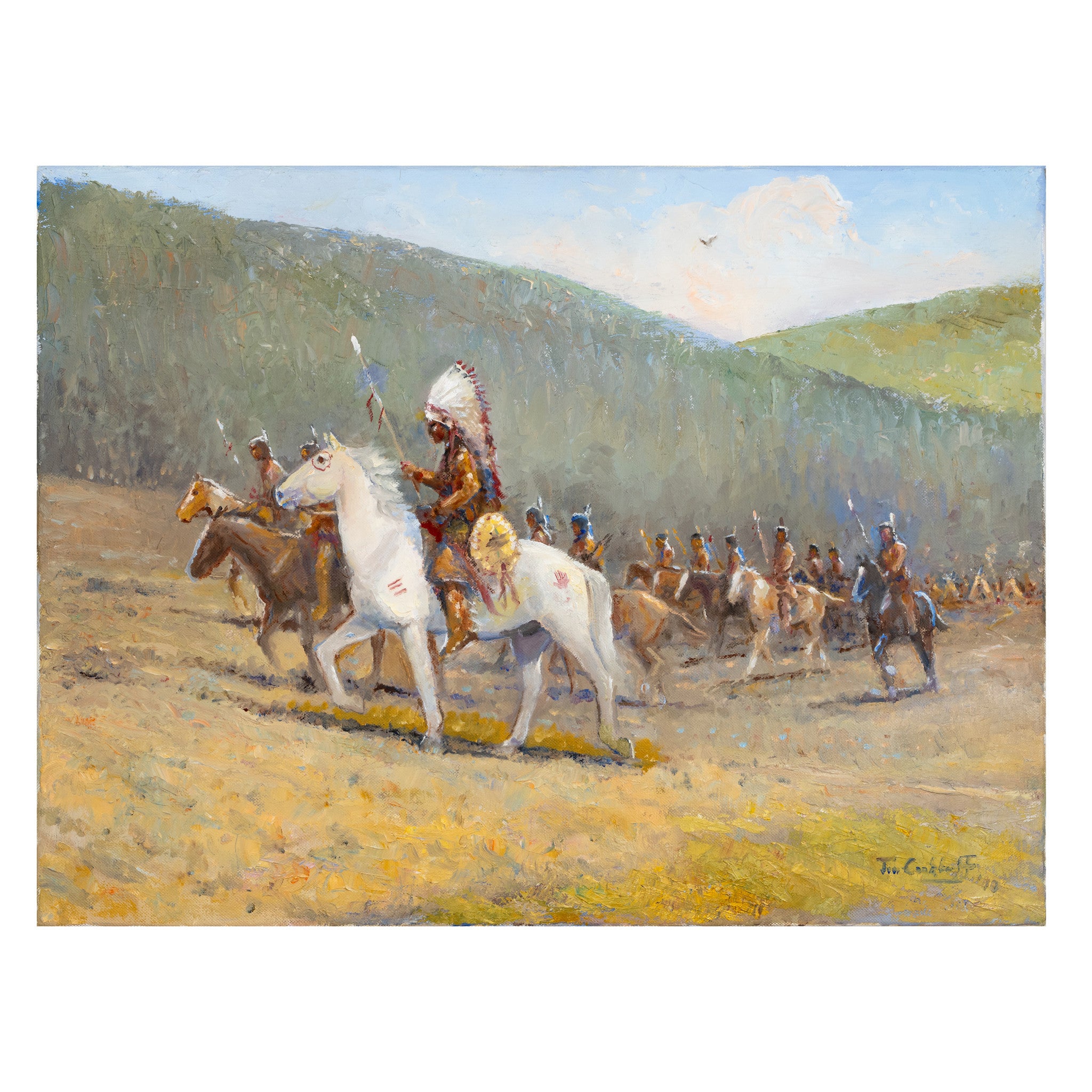 The Victory March by Jim Carkhuff, Fine Art, Painting, Native American