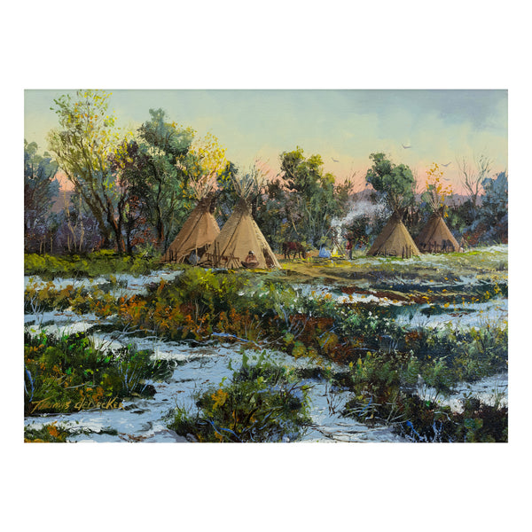 Late Spring Encampment by Thomas deDecker, Fine Art, Painting, Native American