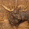 Intricate Carved Wood Moose Plaque