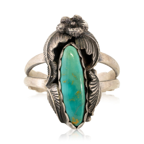Navajo Carlan Bay Turquoise Ring, Jewelry, Ring, Native